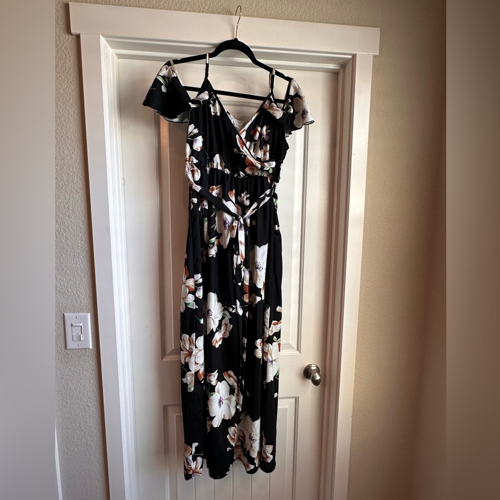 Women’s floral maxi dress.